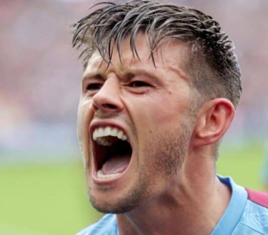 Jessica Unsworth husband Aaron Cresswell after scoring the free kick for West Ham United against Manchester United.